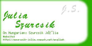 julia szurcsik business card